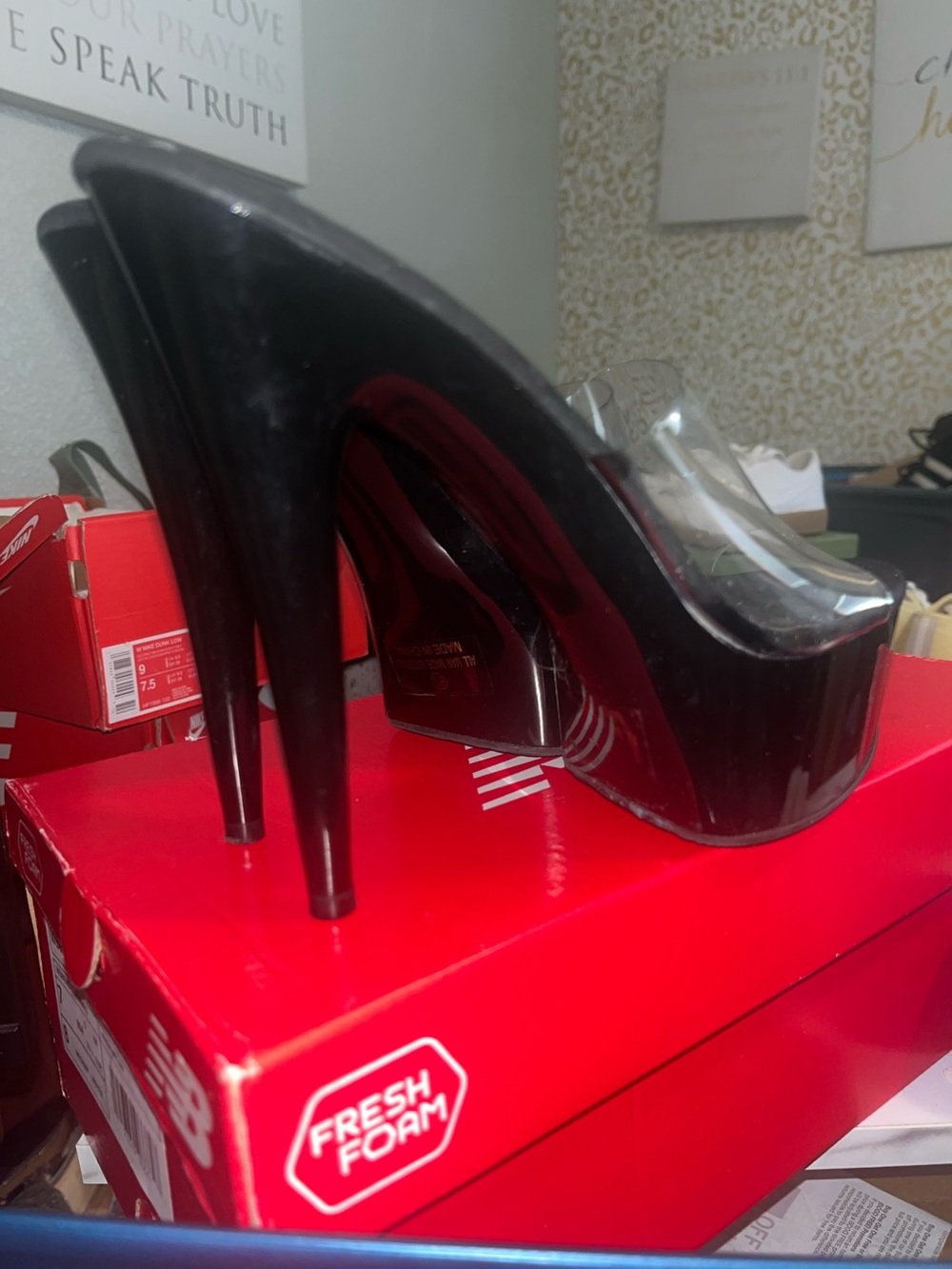 Frederick's of Hollywood Black Clear Platform Stiletto Heels